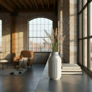 Vase im Industrial-Design, 3D gedruckt — 45 x 45 x 89 mm