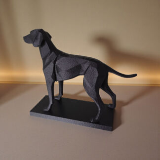 Minimalistischer Low‑Poly Jagdhund, 83 x 249 x 195 mm – 3D gedruckt