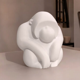 Orang – 3D gedruckt Skulptur (PLA, Weiß), 142 x 127 x 147 mm