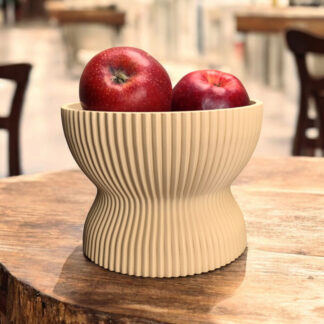 „Emma“ – gerippte Vintage‑Doppelschale mit Twist, 3D gedruckt (205 x 205 x 149 mm)