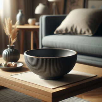 Lemony Beauty Schale — 3D gedruckt, gerippt, 202 x 202 x 106 mm