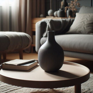Vase mit halb gerippter Oberfläche, 3D gedruckt – 96 x 96 x 142 mm