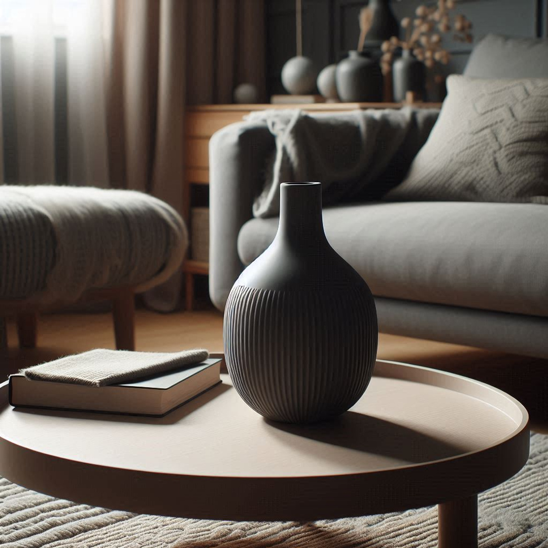 Vase mit halb gerippter Oberfläche, 3D gedruckt – 96 x 96 x 142 mm Vase mit halb gerippter Oberfläche, 3D gedruckt – 96 x 96 x 142 mm