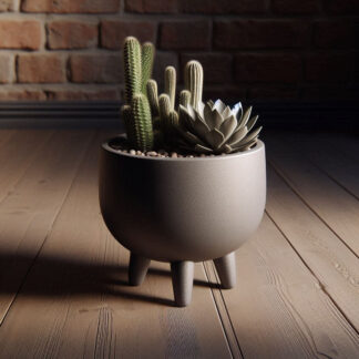 Mid-Century Blumentopf mit Füßen, 3D gedruckt — 150 x 149 x 141 mm