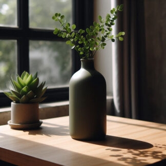 Minimalistische Vase im Feldflaschen-Look, 3D gedruckt — 80 x 80 x 184 mm