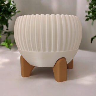 Luma – Mid-Century Pflanzenübertopf, 3D gedruckt, 170 × 150 mm