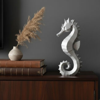 Sculpture #54 – Elegantes Deko-Seepferdchen, 3D gedruckt (8 x 22 x 47 mm)