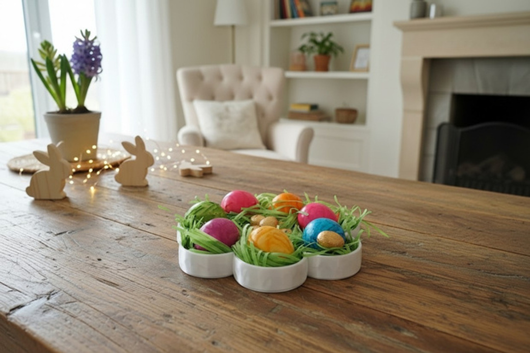 Blumenförmige Low-Poly Dekoschale, 3D gedruckt — 236 x 232 x 25 mm Blumenförmige Low-Poly Dekoschale, 3D gedruckt — 236 x 232 x 25 mm