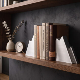 Minimalistisches Berg-Buchstützen-Duo 3D gedruckt — 135 x 75 x 170 mm