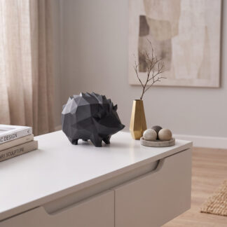 Skulptur Nr. 62 – Low-Poly Igel, 3D gedruckt, 73 x 111 x 82 mm