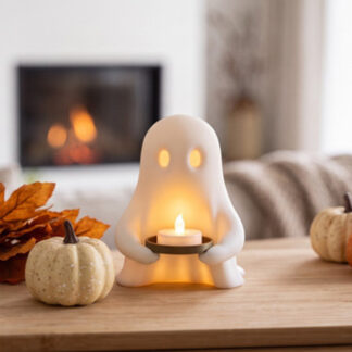 Halloween-Geist mit LED-Teelicht-Ablage, 3D gedruckt — 104 x 114 x 121 mm