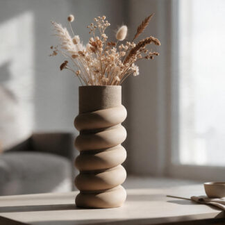 Strukturierte Spiralvase 100 x 100 x 220 mm – 3D gedruckt Strukturierte Spiralvase 100 x 100 x 220 mm – 3D gedruckt