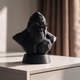 Low-Poly-Büste „King of the Jungle“ – Kong, 3D gedruckt (107 × 78 × 112 mm)
