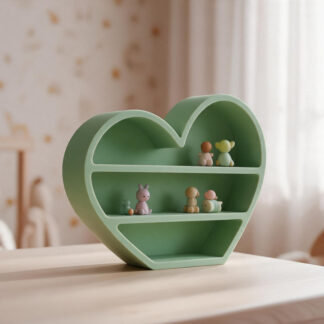 Design #626 – 3D gedruckt freistehendes herzförmiges Regal, 193 x 147 x 41 mm