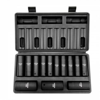 VEVOR Profi Steckschlüsselsatz CR-V-legierter Stahl 13-tlg Steckschlüssel Satz 10-24 mm Tiefe Stecknüsse Schlagschrauber, HRC 42-48 Steckschlüssel inkl Werkzeugkoffer, Metrisch Schraubenausdreher