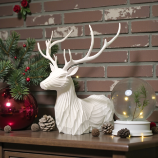 Skulptur #44 – Abstrakter Hirsch, 3D gedruckt (180 x 171 x 143 mm)