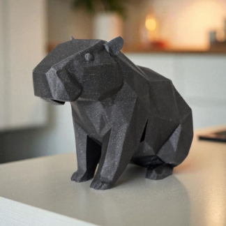 Skulptur #34 – Minimalistische Low‑Poly Capybara, 3D gedruckt, 60 x 107 x 76 mm