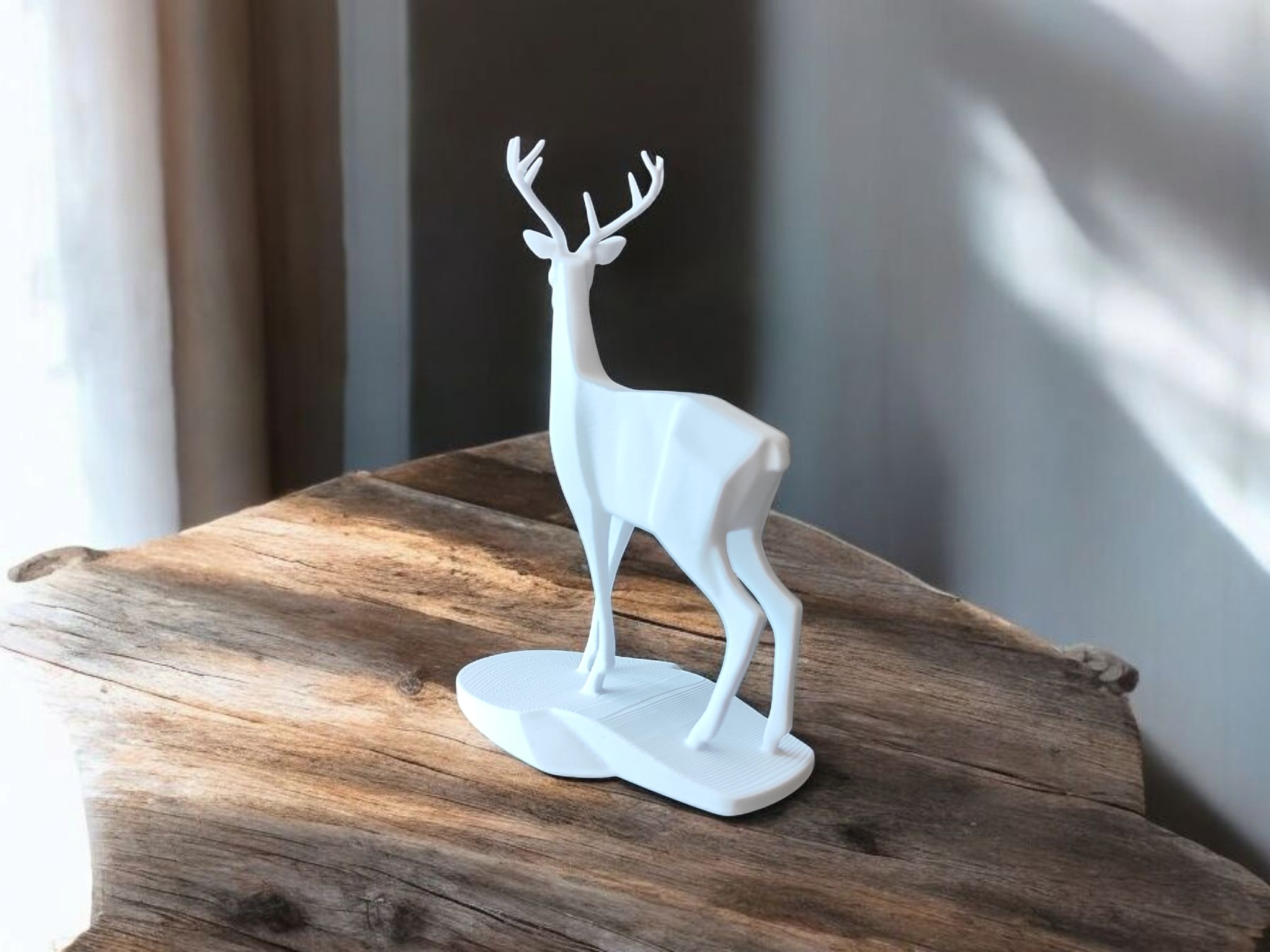 Sculpture #8 – „The Stag“ 3D gedruckt | 34 x 59 x 81 mm | Weiß – Bild 2