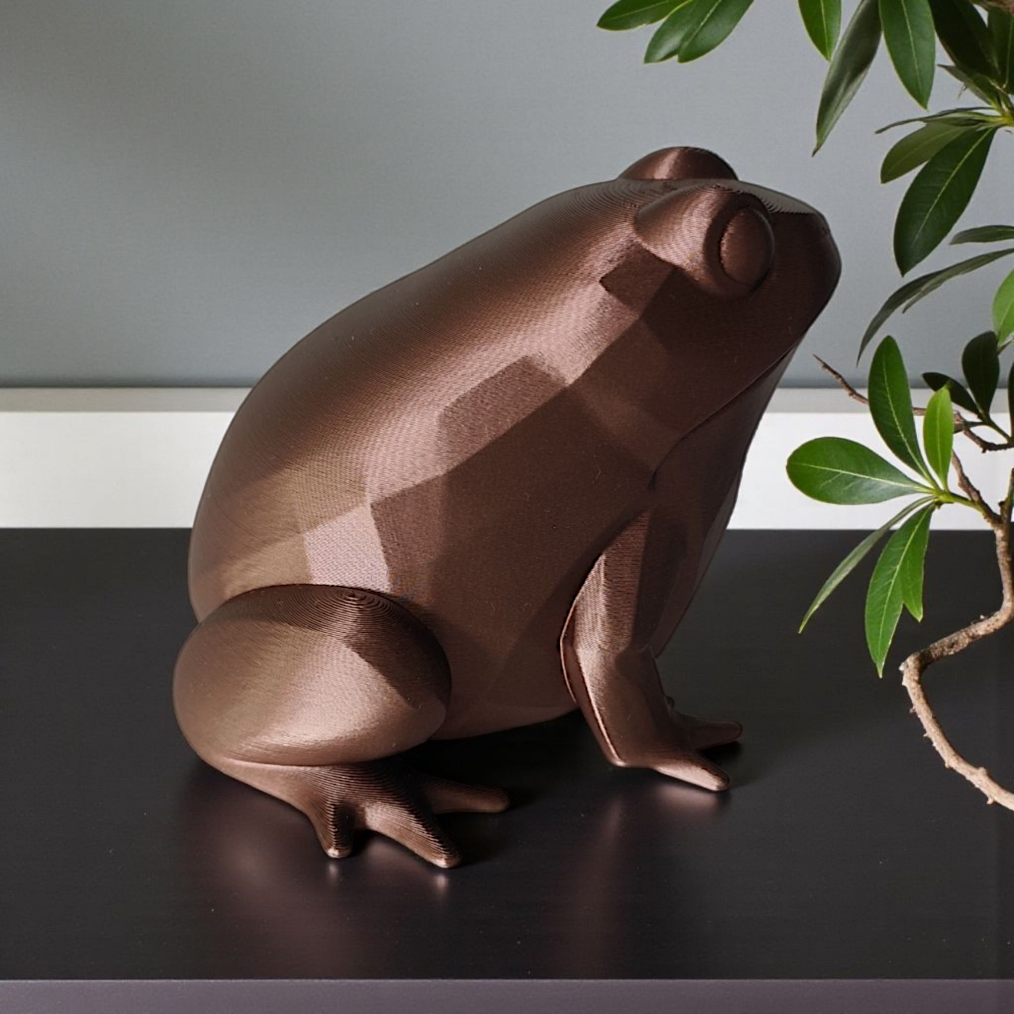 Low-Poly Frosch Skulptur Nr. 43 – 3D gedruckt, 88 x 79 x 66 mm – Bild 2