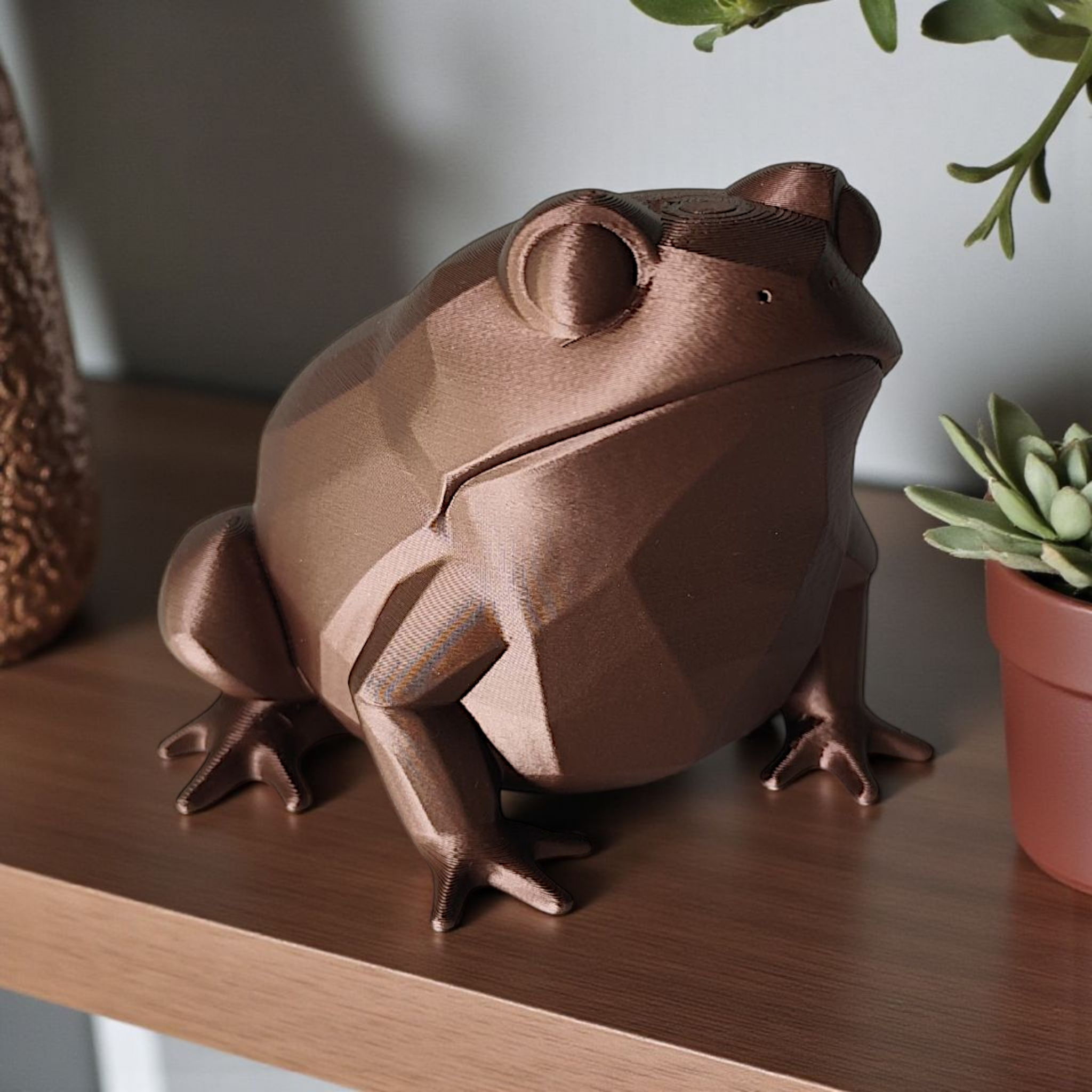 Low-Poly Frosch Skulptur Nr. 43 – 3D gedruckt, 88 x 79 x 66 mm – Bild 6