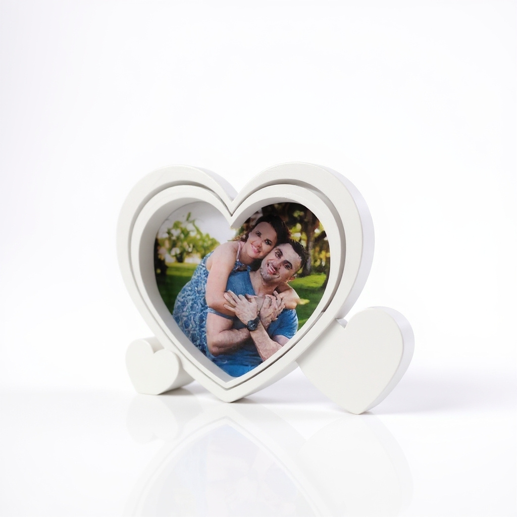 3D gedruckt Herz-Fotorahmen mit Schneidevorlage – 115 x 98 x 1 mm – Bild 3
