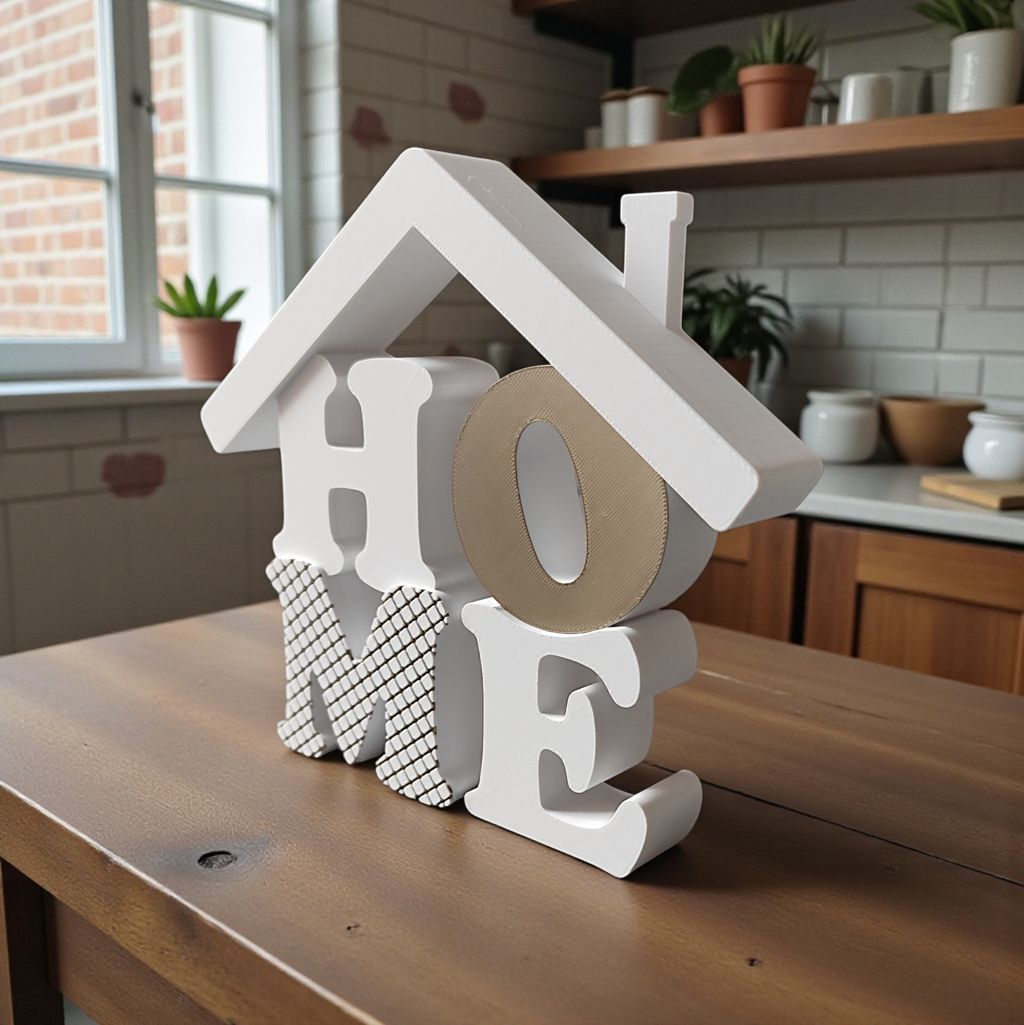 Modernes Deko‑Objekt „Home“ – 3D gedruckt – 198 x 172 x 28 mm – Bild 4