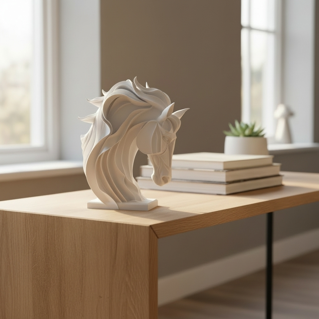 Sculpture #48 – Abstrakte Pferdeskulptur, 3D gedruckt (22 x 55 x 57 mm) – Bild 3