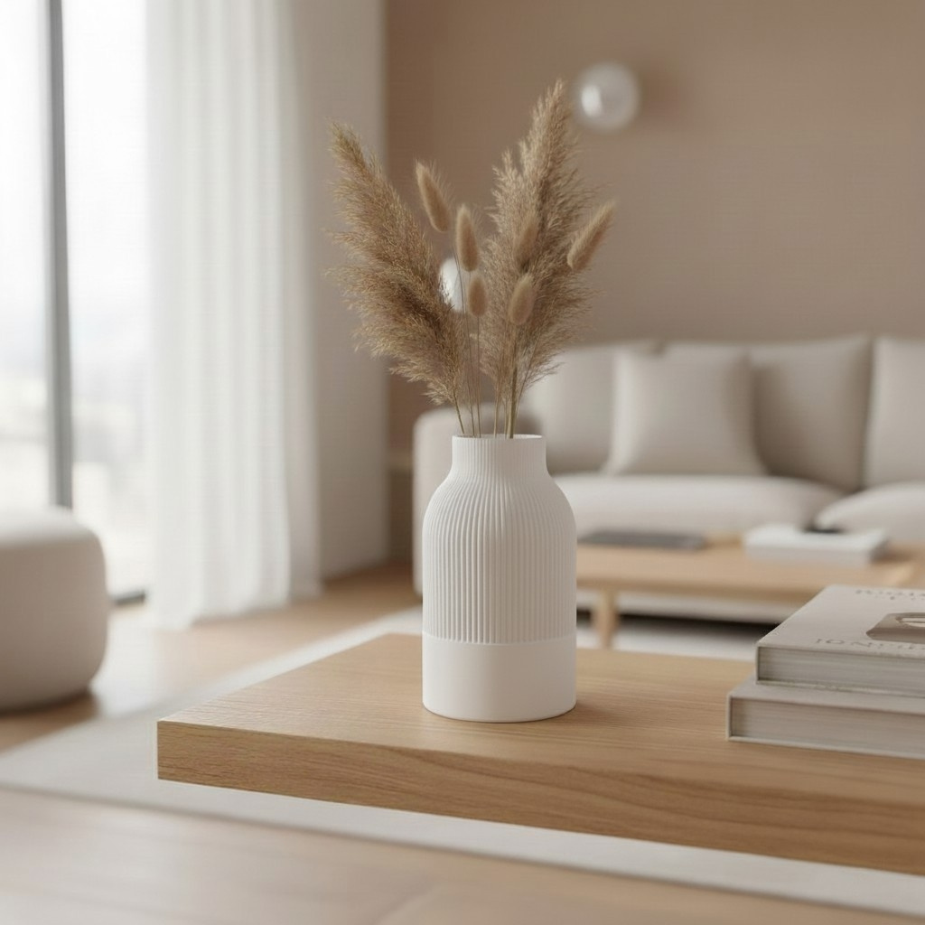 EXCLUSIVE - Japandi Design Vase, 3D gedruckt — 61 x 61 x 104 mm – Bild 4