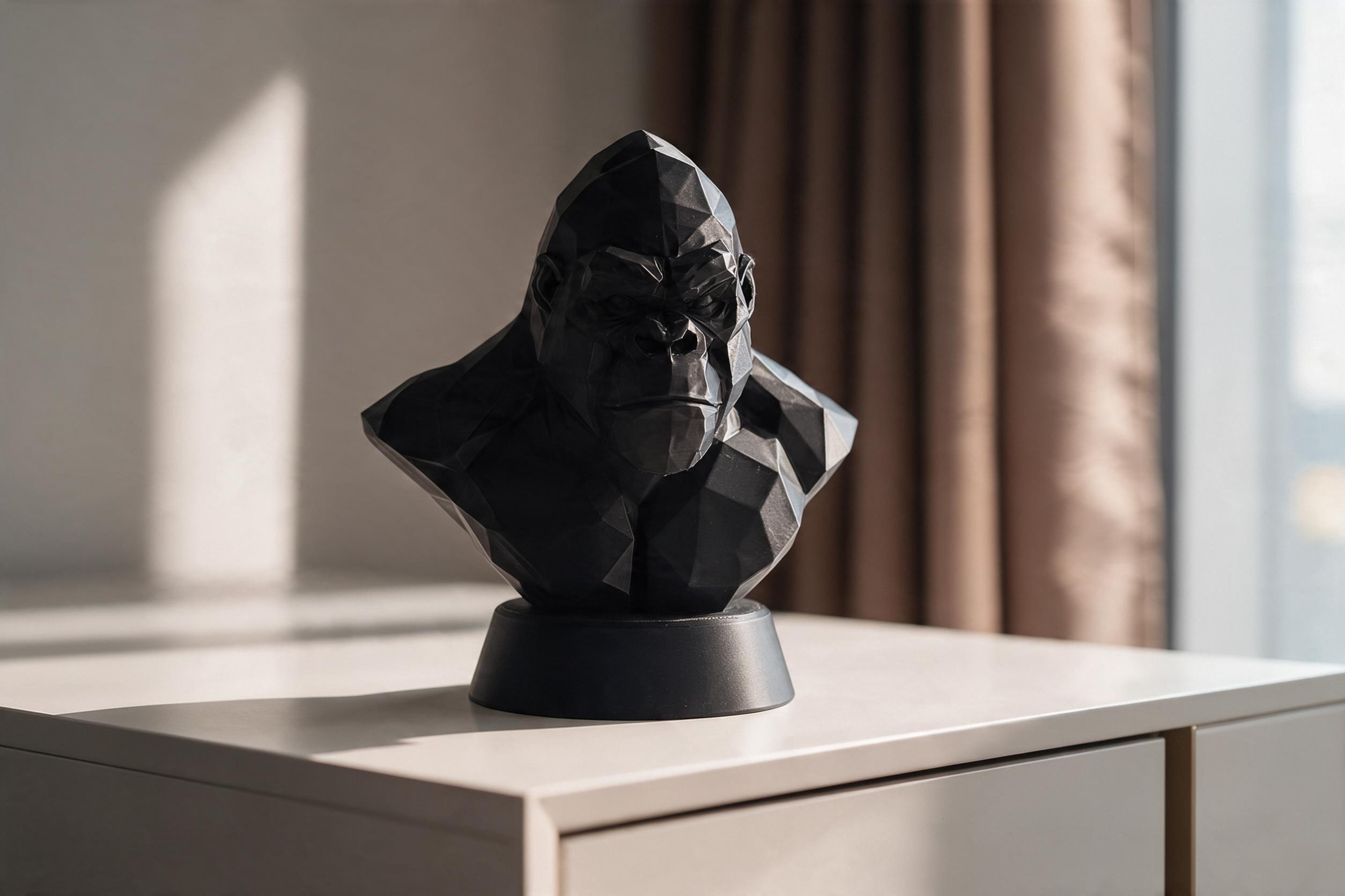 Low-Poly-Büste „King of the Jungle“ – Kong, 3D gedruckt (107 × 78 × 112 mm) – Bild 5