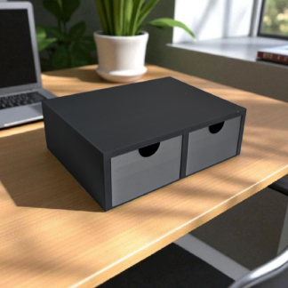 Monitor-Riser mit zwei Schubladen – 3D gedruckt, 108 x 188 x 70 mm