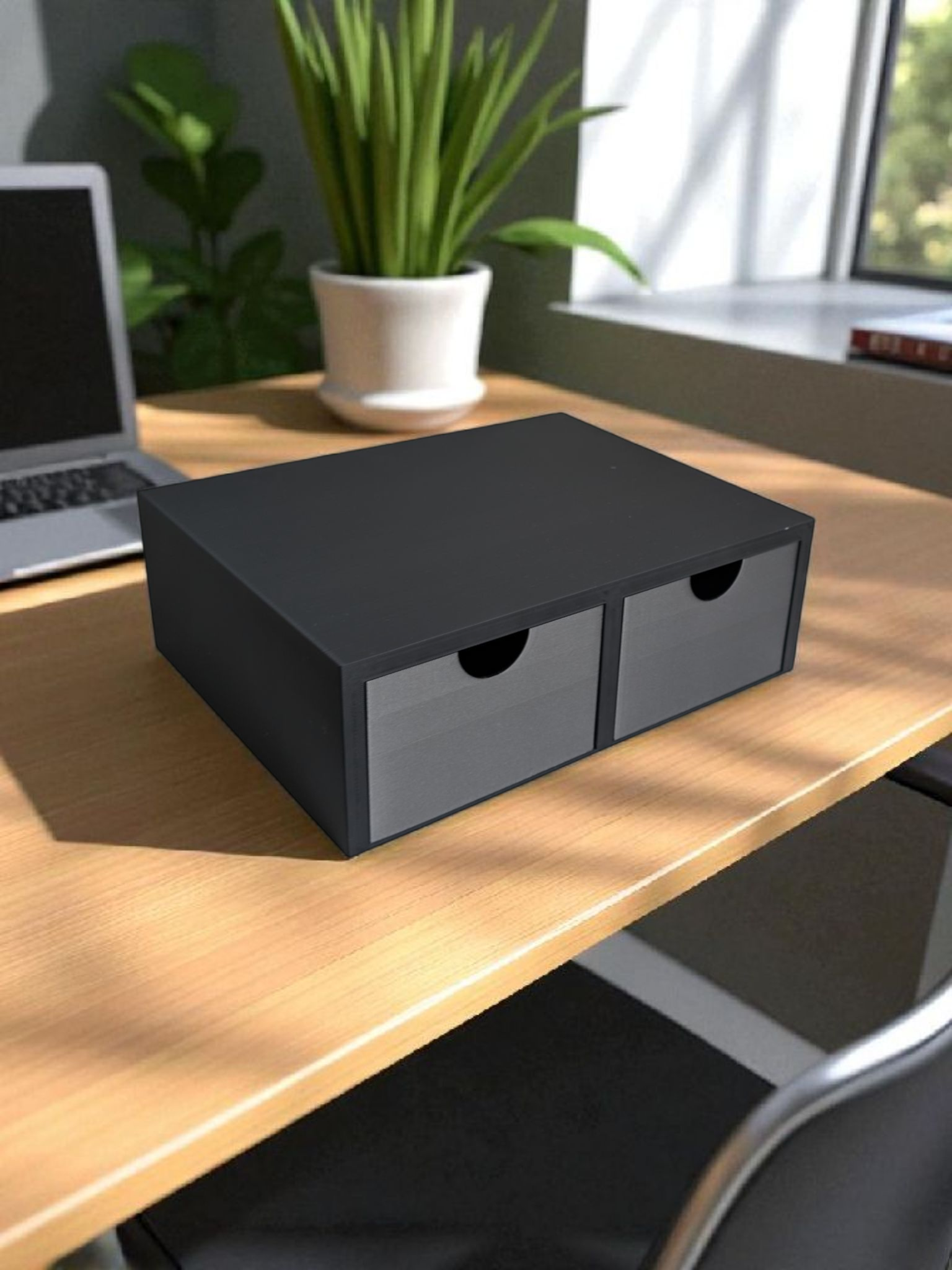 Monitor-Riser mit zwei Schubladen – 3D gedruckt, 108 x 188 x 70 mm Monitor-Riser mit zwei Schubladen – 3D gedruckt, 108 x 188 x 70 mm