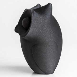 Sculpture #33 – Minimalistische Eule, verspielte Augen, 196 × 146 × 142 mm, 3D gedruckt