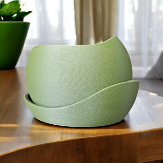 Pflanztopf mit Haifischhaut-Optik und Unterteller 3D gedruckt – 159 x 160 x 113 mm