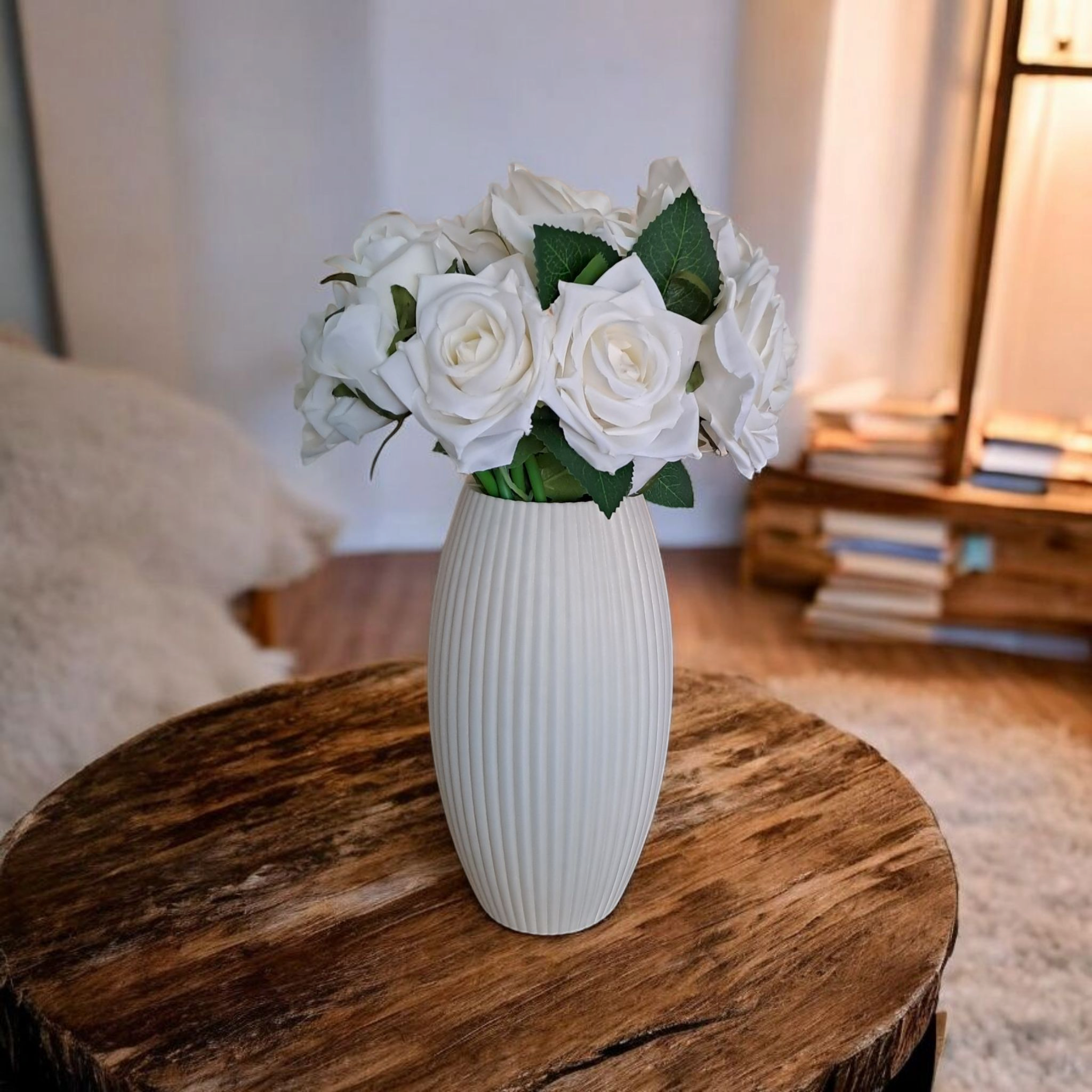 Große gerippte Vase 'Alexia' – 3D gedruckt – 66 x 66 x 121 mm – Bild 4