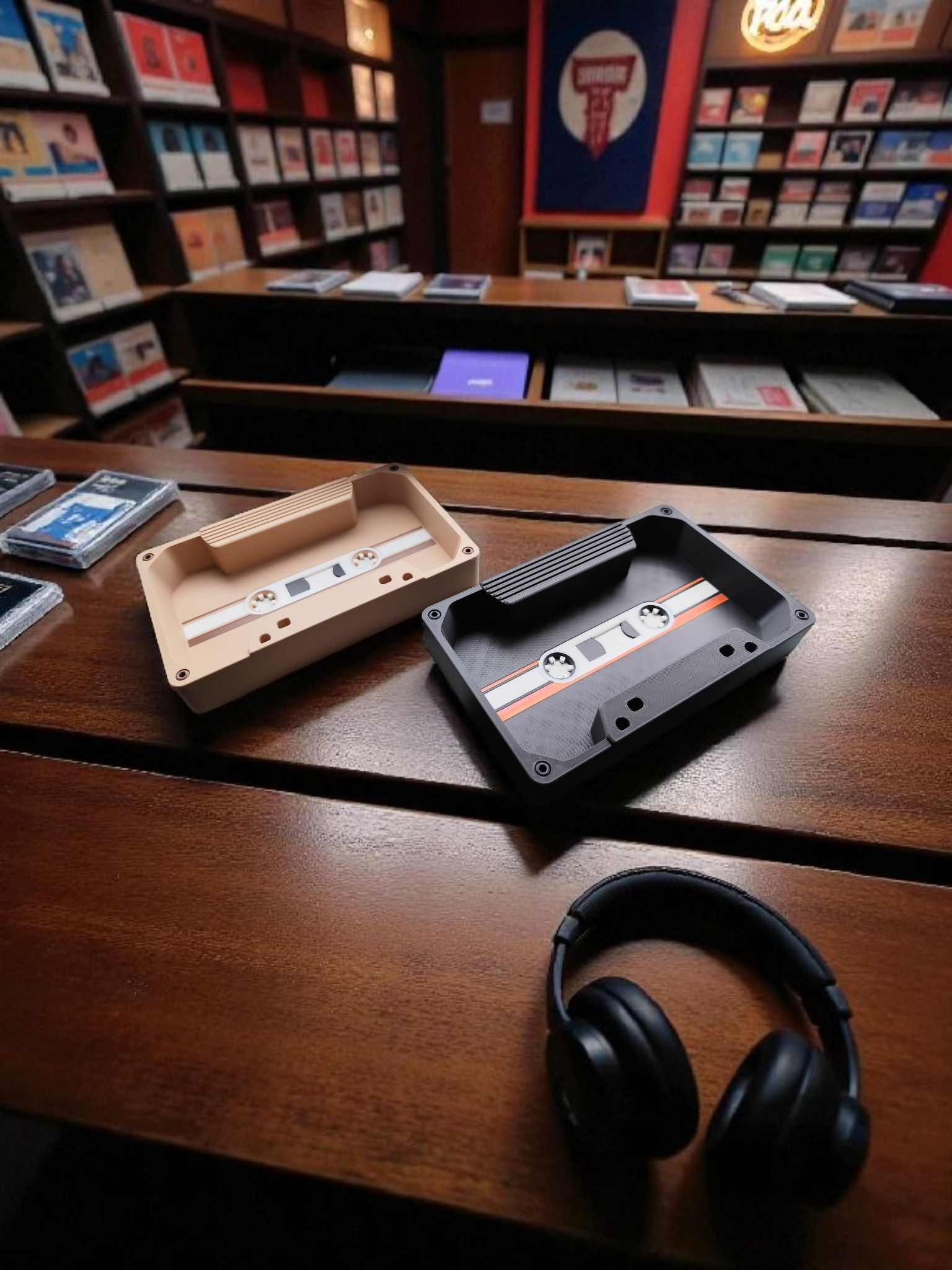 Retro Audio-Kassettenschale 3D gedruckt – 204 x 128 x 32 mm – Bild 6