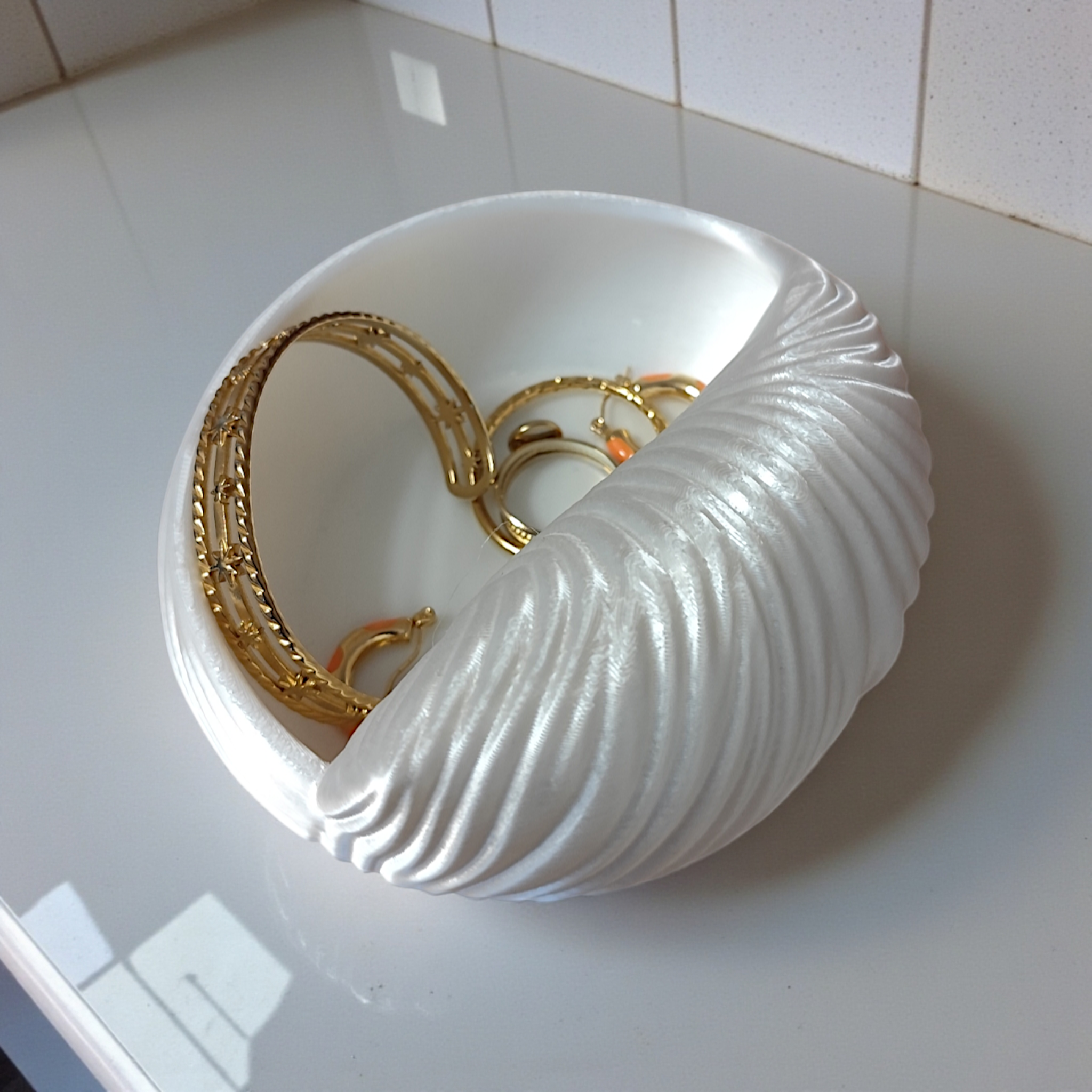 Süße Muschel‑Schmuckschale — 3D gedruckt — 119 x 110 x 50 mm Süße Muschel‑Schmuckschale — 3D gedruckt — 119 x 110 x 50 mm