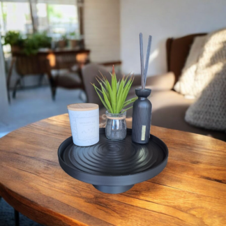 Swirl Ablage mit Ständer — 3D gedruckt, 229×229×90 mm